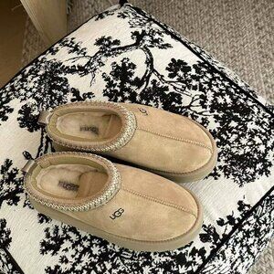 UGG TAZZ Tasman Suede PLATFORM SLIPPER Clog Shoe MUSTARD SEED